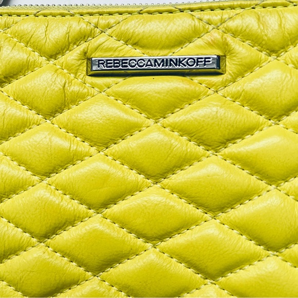 Rebecca Minkoff Love Kerry Quilted Leather Crossbody Bag Bright Yellow Casual - Picture 5 of 13